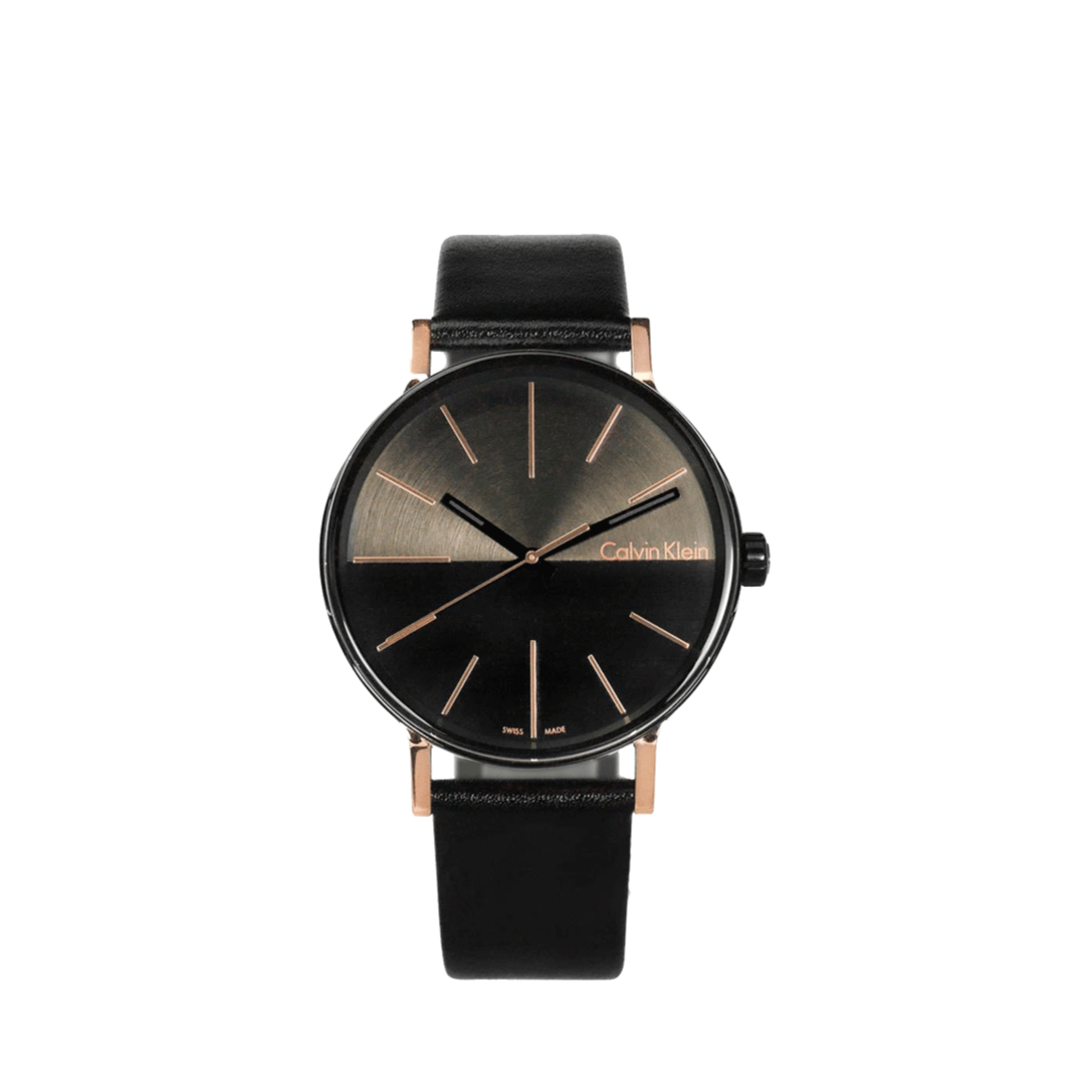  Shop Authentic Calvin Klein Boost Black Dial Black Leather Strap Watch for Men - K7Y21TCZ - Luxxuri