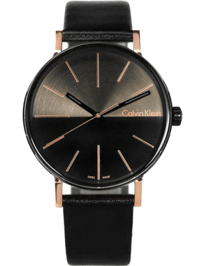  Shop Authentic Calvin Klein Boost Black Dial Black Leather Strap Watch for Men - K7Y21TCZ - Luxxuri