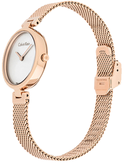  Shop Authentic Calvin Klein Authentic Silver Dial Rose Gold Mesh Bracelet Watch for Women - K8G23626 - Luxxuri