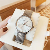  Shop Authentic Calvin Klein White Dial Silver Mesh Bracelet Watch for Women - K8M21126 - Luxxuri
