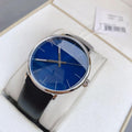  Shop Authentic Calvin Klein High Noon Quartz Blue Dial Black Leather Strap Watch for Men - K8M211CN - Luxxuri