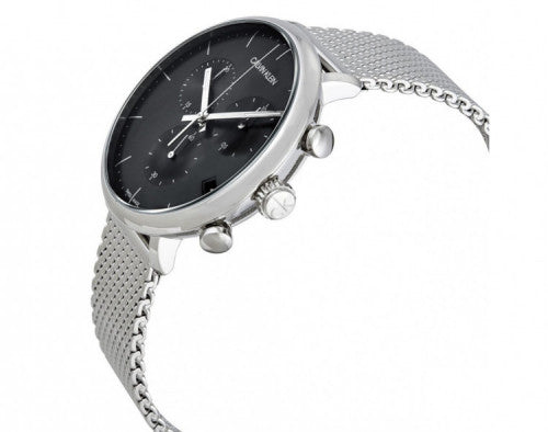  Shop Authentic Calvin Klein High Noon Chronograph Black Dial Silver Mesh Bracelet Watch for Men - K8M27121 - Luxxuri