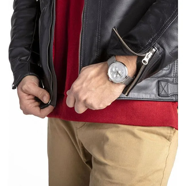  Shop Authentic Calvin Klein High Noon Silver Dial Silver Mesh Bracelet Watch for Men - K8M27126 - Luxxuri