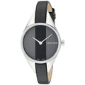  Shop Authentic Calvin Klein Rebel Black Grey Dial Black Leather Strap Watch for Women - K8P231C1 - Luxxuri