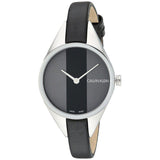  Shop Authentic Calvin Klein Rebel Black Grey Dial Black Leather Strap Watch for Women - K8P231C1 - Luxxuri