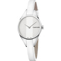  Shop Authentic Calvin Klein Rebel White Dial White Leather Strap Watch for Women - K8P231L6 - Luxxuri