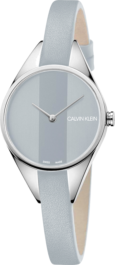  Shop Authentic Calvin Klein Rebel Grey Dial Grey Leather Strap Watch for Women - K8P231Q4 - Luxxuri