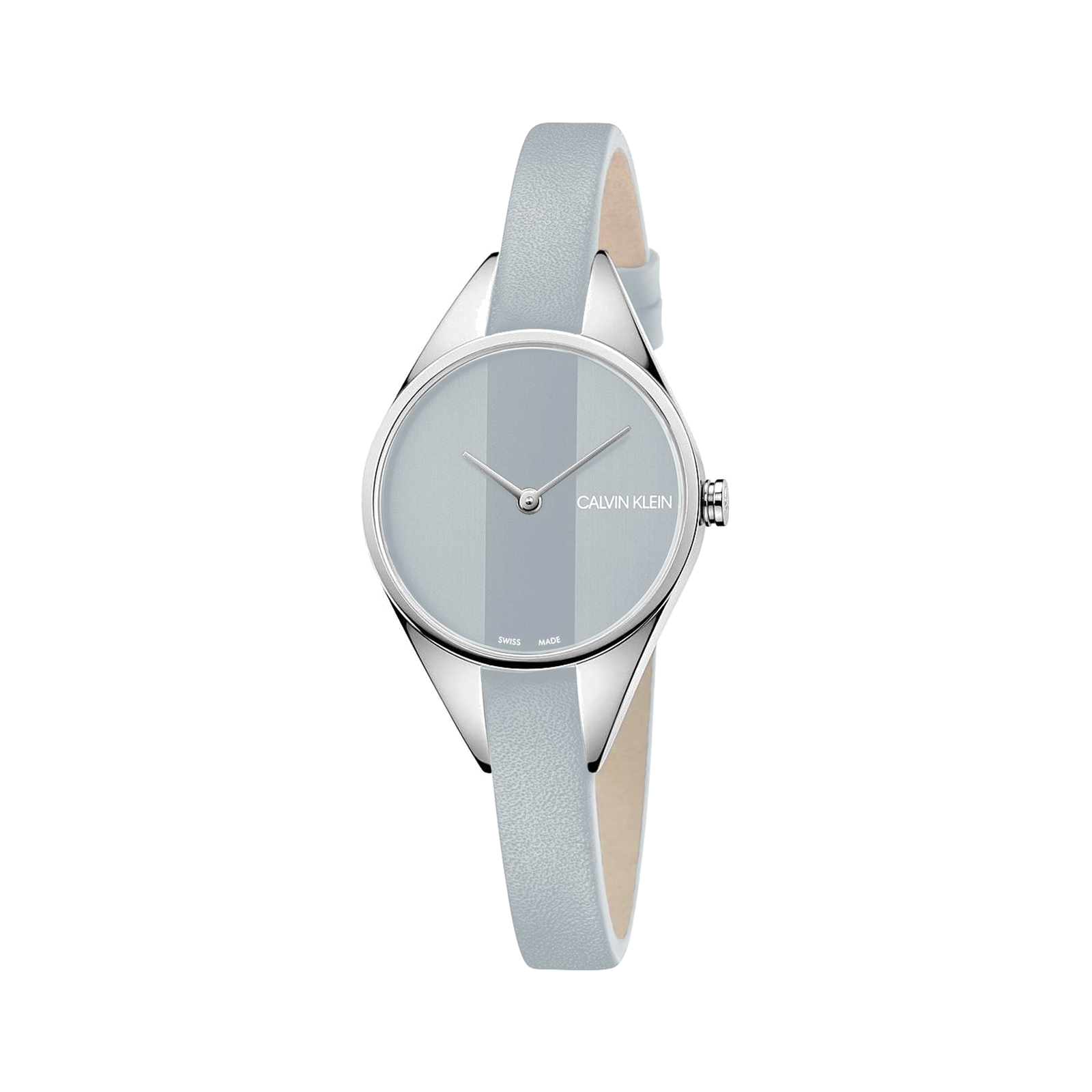  Shop Authentic Calvin Klein Rebel Grey Dial Grey Leather Strap Watch for Women - K8P231Q4 - Luxxuri