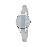 Shop Authentic Calvin Klein Rebel Grey Dial Grey Leather Strap Watch for Women - K8P231Q4 - Luxxuri