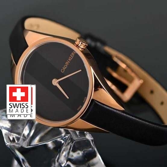  Shop Authentic Calvin Klein Rebel Black Dial Black Leather Strap Watch for Women - K8P236C1 - Luxxuri