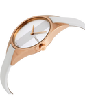  Shop Authentic Calvin Klein Rebel White Grey Dial White Leather Strap Watch for Women - K8P236L6 - Luxxuri