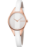  Shop Authentic Calvin Klein Rebel White Grey Dial White Leather Strap Watch for Women - K8P236L6 - Luxxuri