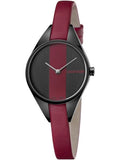  Shop Authentic Calvin Klein Rebel Red Black Dial Red Leather Strap Watch for Women - K8P237U1 - Luxxuri