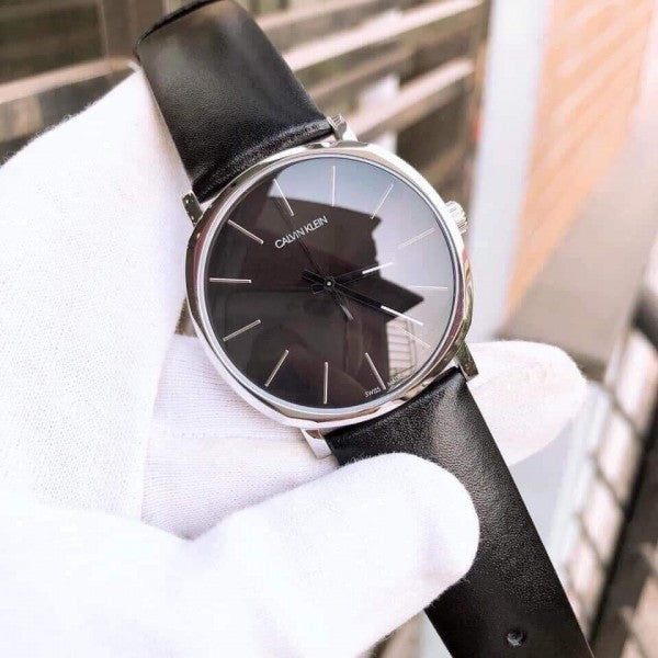  Shop Authentic Calvin Klein Posh Black Dial Black Leather Strap Watch for Men - K8Q311C1 - Luxxuri