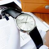  Shop Authentic Calvin Klein Posh Silver Dial Black Leather Strap Watch for Men - K8Q311C6 - Luxxuri