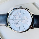  Shop Authentic Calvin Klein Posh Silver Dial Black Leather Strap Watch for Men - K8Q371C6 - Luxxuri