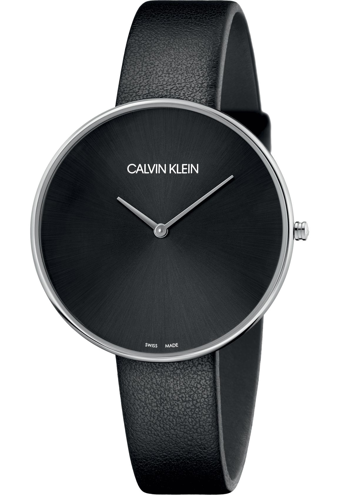  Shop Authentic Calvin Klein Full Moon Black Dial Black Leather Strap Watch for Women - K8Y231C1 - Luxxuri