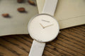  Shop Authentic Calvin Klein Full Moon White Dial White Leather Strap Watch for Women - K8Y231L6 - Luxxuri