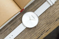  Shop Authentic Calvin Klein Full Moon White Dial White Leather Strap Watch for Women - K8Y231L6 - Luxxuri