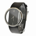  Shop Authentic Calvin Klein Glam Transparent Dial Black Leather Strap Watch for Women - K9423107 - Luxxuri