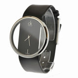  Shop Authentic Calvin Klein Glam Transparent Dial Black Leather Strap Watch for Women - K9423107 - Luxxuri