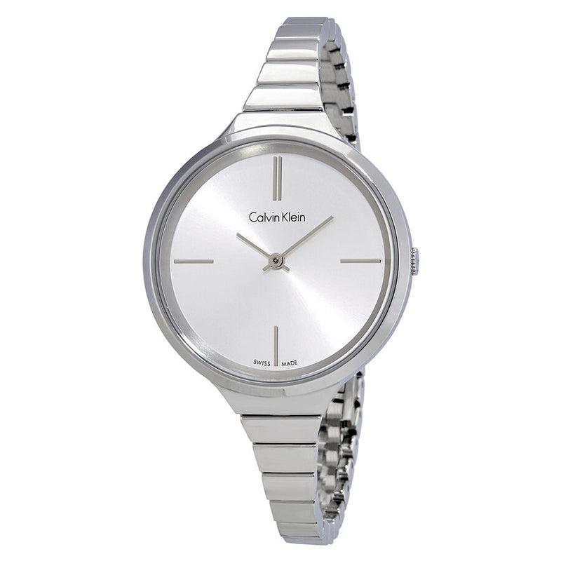  Shop Authentic Calvin Klein Lively Silver Dial Silver Steel Strap Watch for Women - K4U23126 - Luxxuri