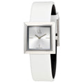  Shop Authentic Calvin Klein Mark Silver Dial White Leather Strap Watch for Women - K3R231L6 - Luxxuri