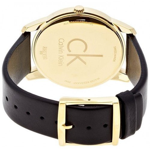  Shop Authentic Calvin Klein City Silver Dial Black Leather Strap Watch For Men - K2G21520 - Luxxuri
