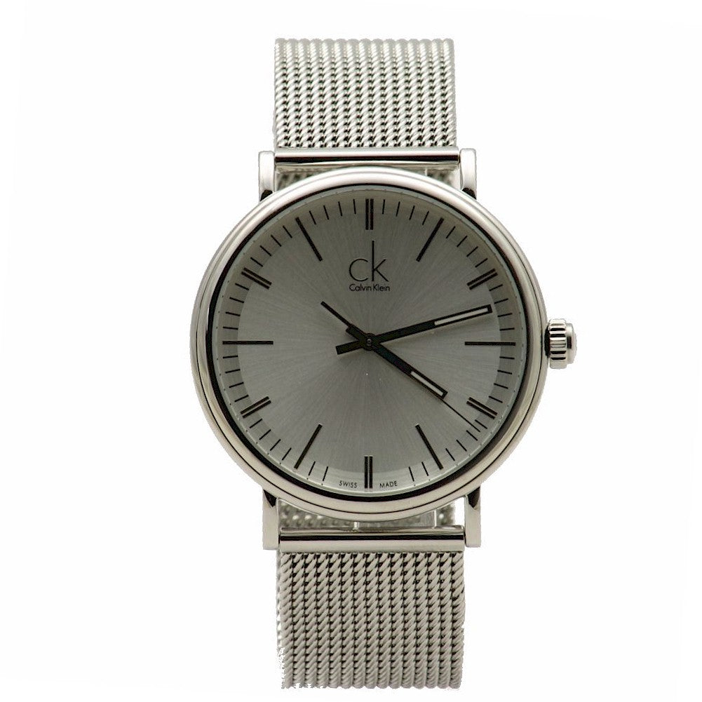  Shop Authentic Calvin Klein Surround Silver Dial Silver Mesh Bracelet Watch for Men - K3W21126 - Luxxuri