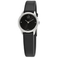  Shop Authentic Calvin Klein Minimal Black Dial Black Leather Strap Watch for Women - K3M231CS - Luxxuri