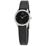  Shop Authentic Calvin Klein Minimal Black Dial Black Leather Strap Watch for Women - K3M231CS - Luxxuri