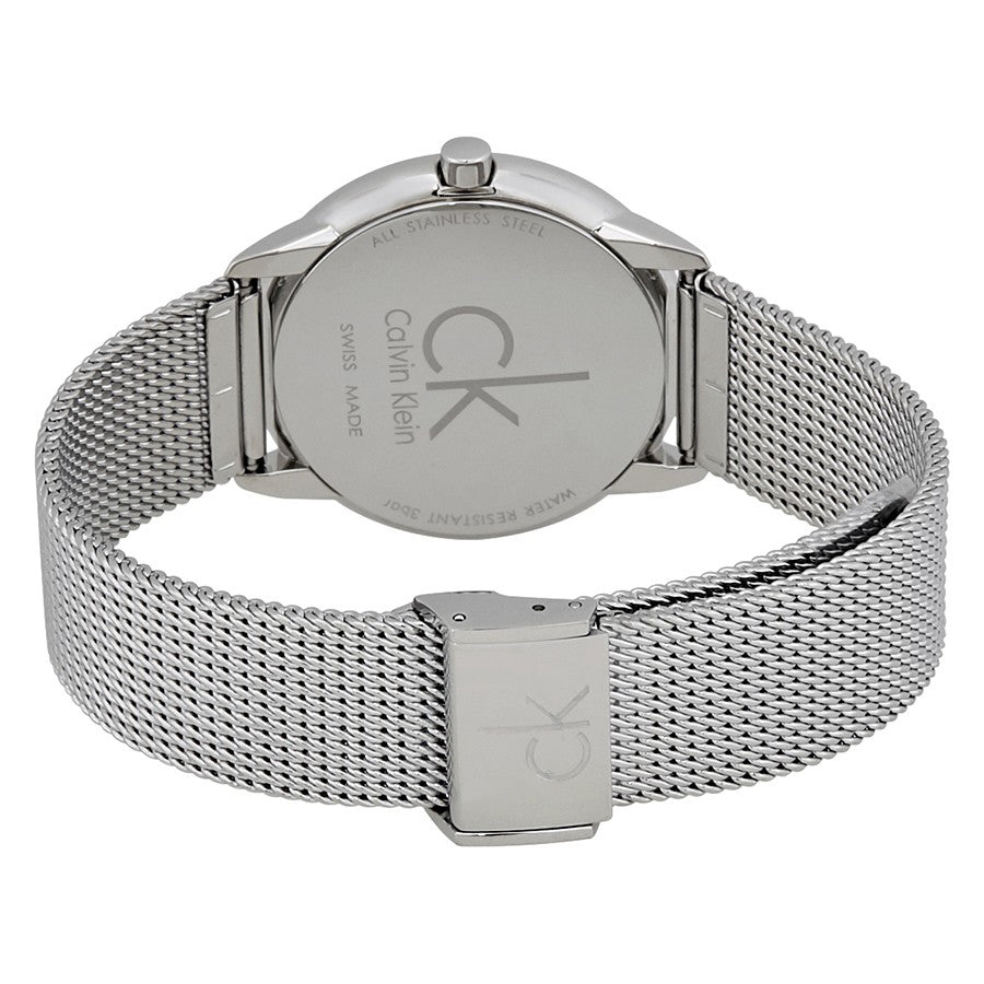  Shop Authentic Calvin Klein Minimal White Dial Silver Mesh Bracelet Watch for Men - K3M22126 - Luxxuri