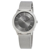  Shop Authentic Calvin Klein Minimal Grey Dial Silver Mesh Bracelet Watch for Men - K3M22124 - Luxxuri