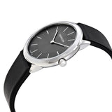  Shop Authentic Calvin Klein Minimal Grey Dial Black Leather Strap Watch for Men - K3M221C4 - Luxxuri