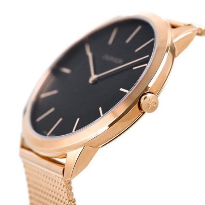  Shop Authentic Calvin Klein Minimal Black Dial Rose Gold Mesh Bracelet Watch for Men - K3M2162Y - Luxxuri
