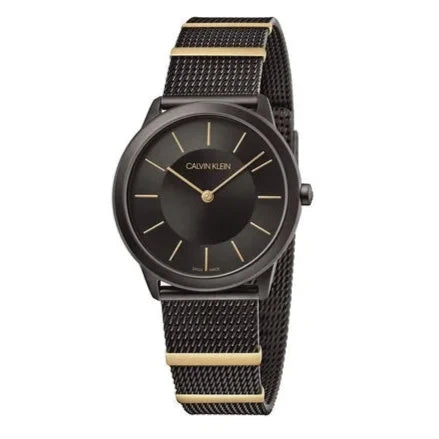  Shop Authentic Calvin Klein Minimal Black Dial Black Steel Strap Watch For Men - K3M524Z1 - Luxxuri