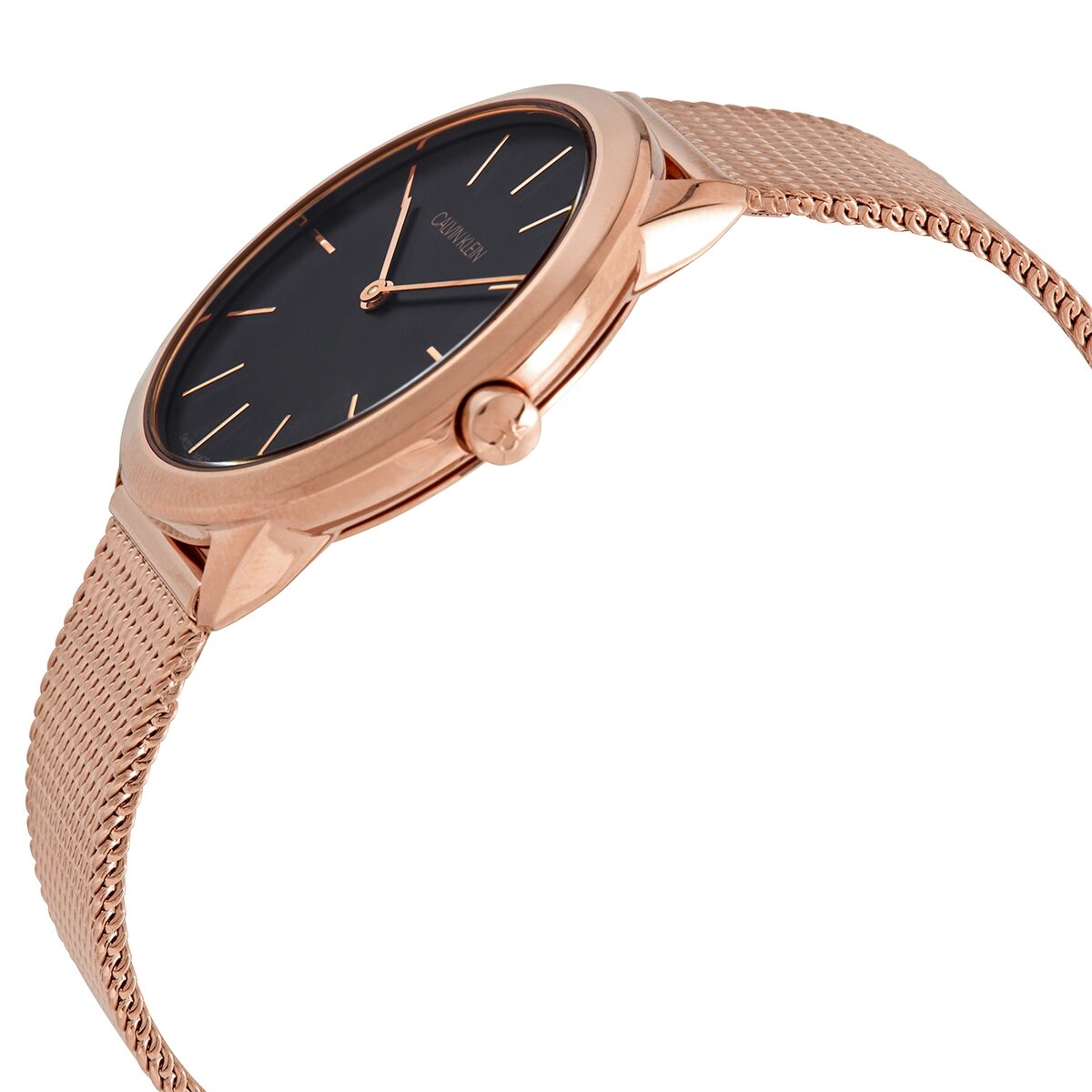  Shop Authentic Calvin Klein Minimal Black Dial Rose Gold Mesh Bracelet Watch for Women - K3M2262Y - Luxxuri
