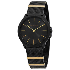  Shop Authentic Calvin Klein Minimal Black Dial Black Steel Strap Watch For Men - K3M524Z1 - Luxxuri