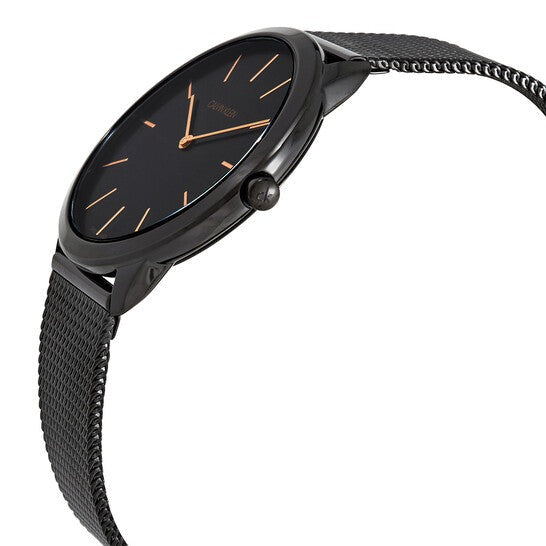  Shop Authentic Calvin Klein Minimal Black Dial Black Mesh Bracelet Watch for Men - K3M21421 - Luxxuri