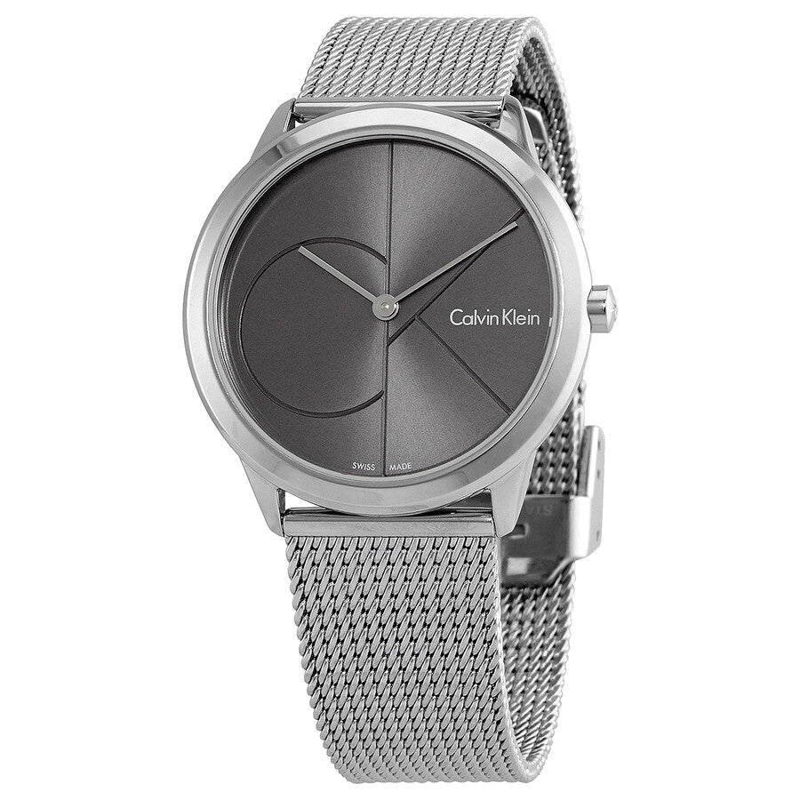  Shop Authentic Calvin Klein Minimal Black Dial Silver Mesh Bracelet Watch for Women - K3M22123 - Luxxuri