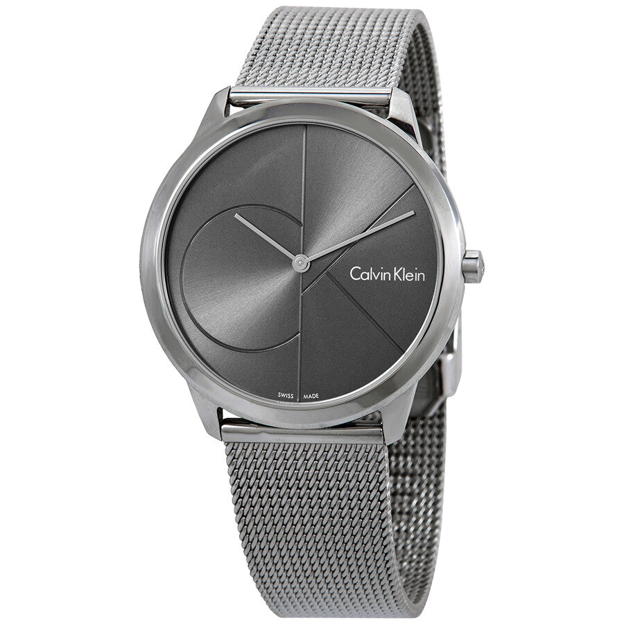  Shop Authentic Calvin Klein Minimal Black Dial Silver Mesh Bracelet Watch for Men - K3M21123 - Luxxuri