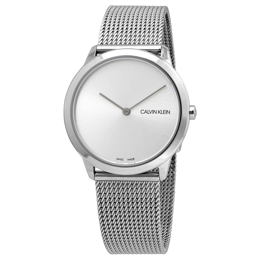  Shop Authentic Calvin Klein Minimal SIlver Dial Silver Mesh Bracelet Watch for Women - K3M221Y6 - Luxxuri