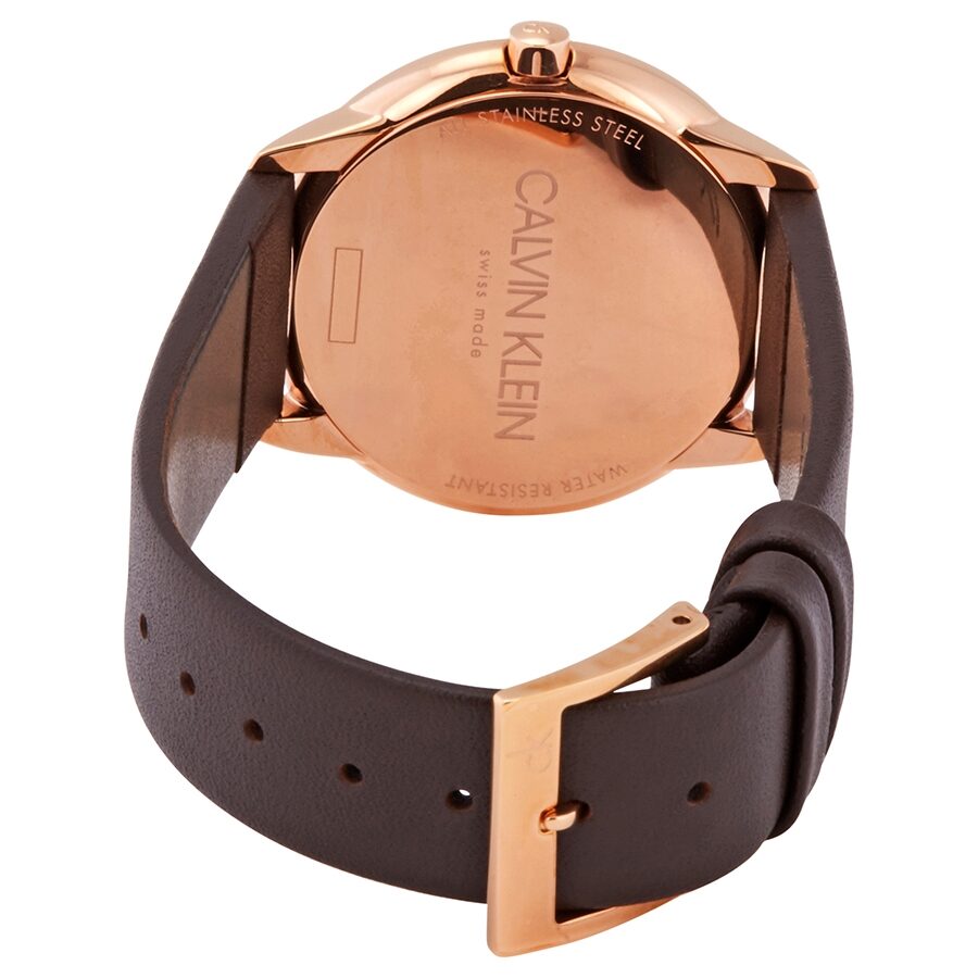  Shop Authentic Calvin Klein Minimal White Dial Brown Leather Strap Watch for Women - K3M226G6 - Luxxuri