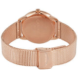  Shop Authentic Calvin Klein Minimal White Dial Rose Gold Mesh Bracelet Watch for Women - K3M22Y2X - Luxxuri
