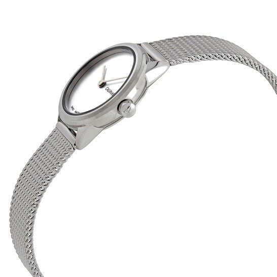  Shop Authentic Calvin Klein Minimal White Dial Silver Mesh Bracelet Watch for Women - K3M231Y6 - Luxxuri