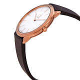  Shop Authentic Calvin Klein Minimal White Dial Brown Leather Strap Watch for Men - K3M216G6 - Luxxuri