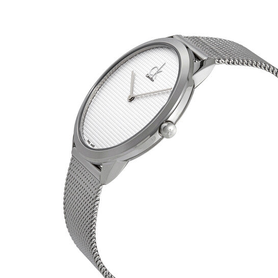  Shop Authentic Calvin Klein Minimal White Dial Silver Mesh Bracelet Watch for Men - K3M2112Y - Luxxuri