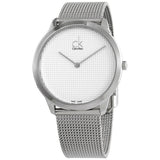  Shop Authentic Calvin Klein Minimal White Dial Silver Mesh Bracelet Watch for Men - K3M2112Y - Luxxuri