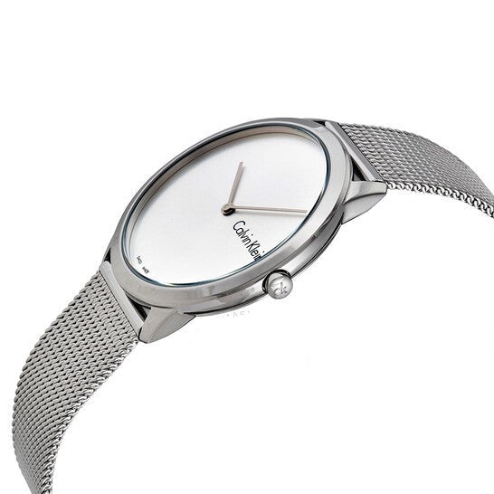  Shop Authentic Calvin Klein Minimal Silver Dial Silver Mesh Bracelet Watch for Men - K3M211Y6 - Luxxuri