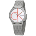  Shop Authentic Calvin Klein Minimal White Dial Silver Mesh Bracelet Watch for Women - K3M52152 - Luxxuri